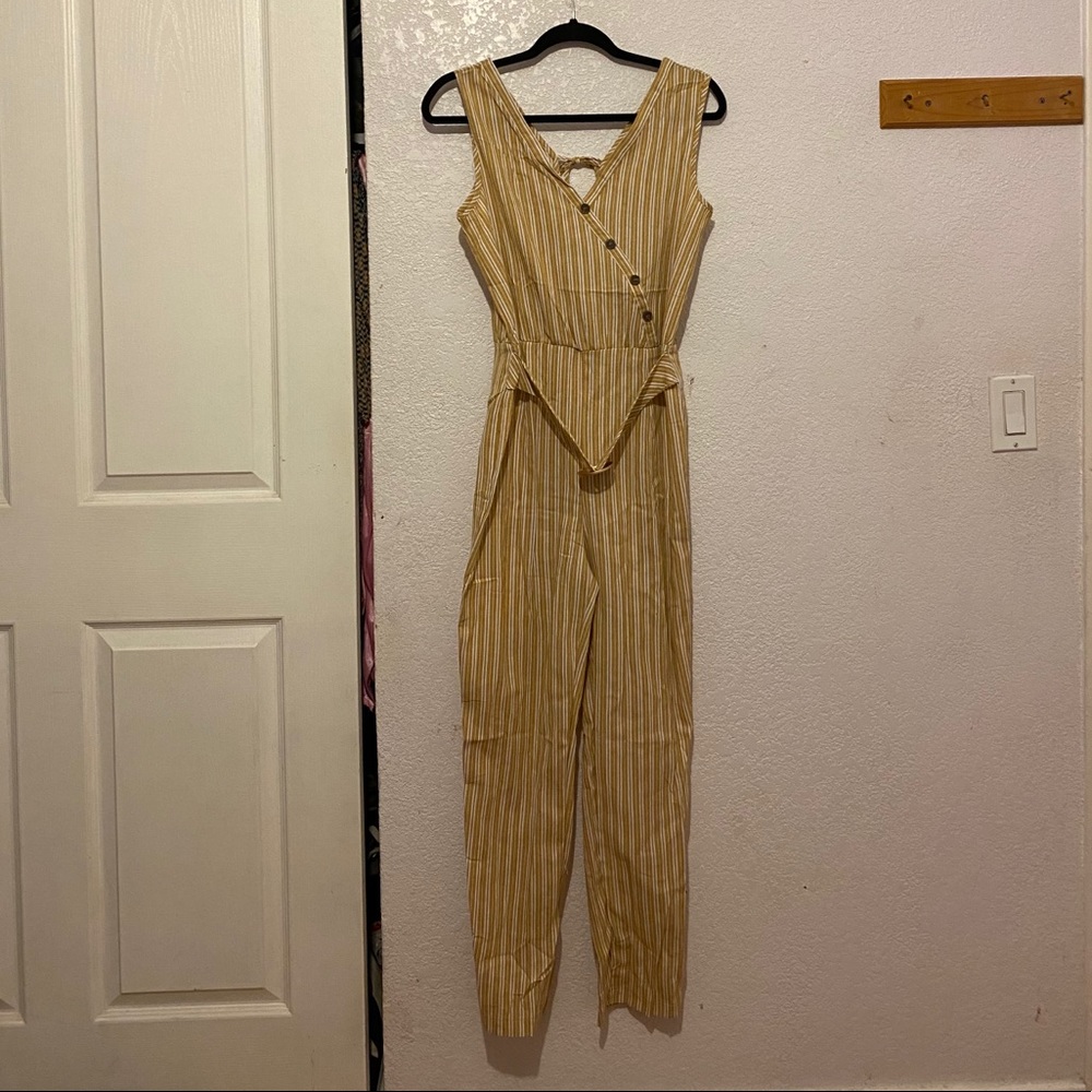 Joy & Co | Yellow and White Striped Jumpsuit
